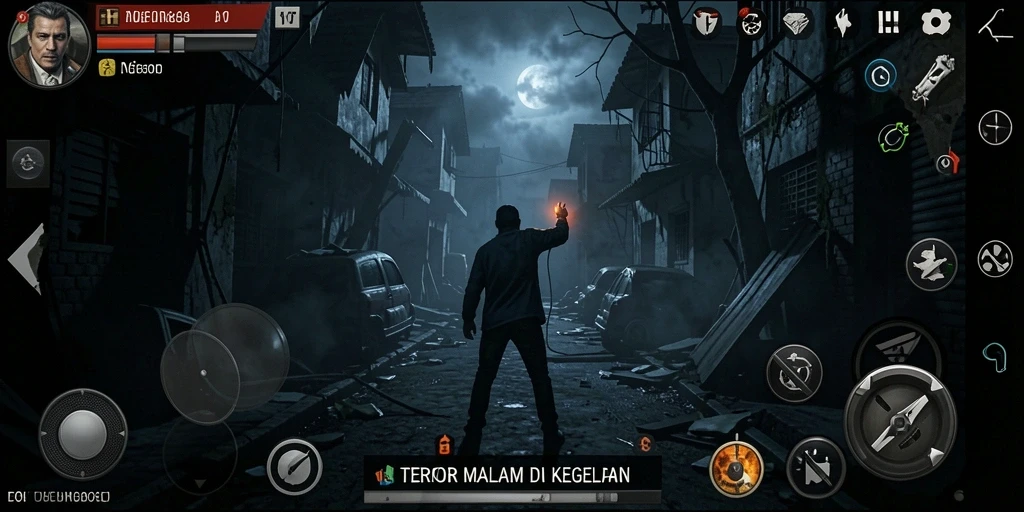 Screenshot gameplay FO8 menampilkan suasana mencekam dan menakutkan.