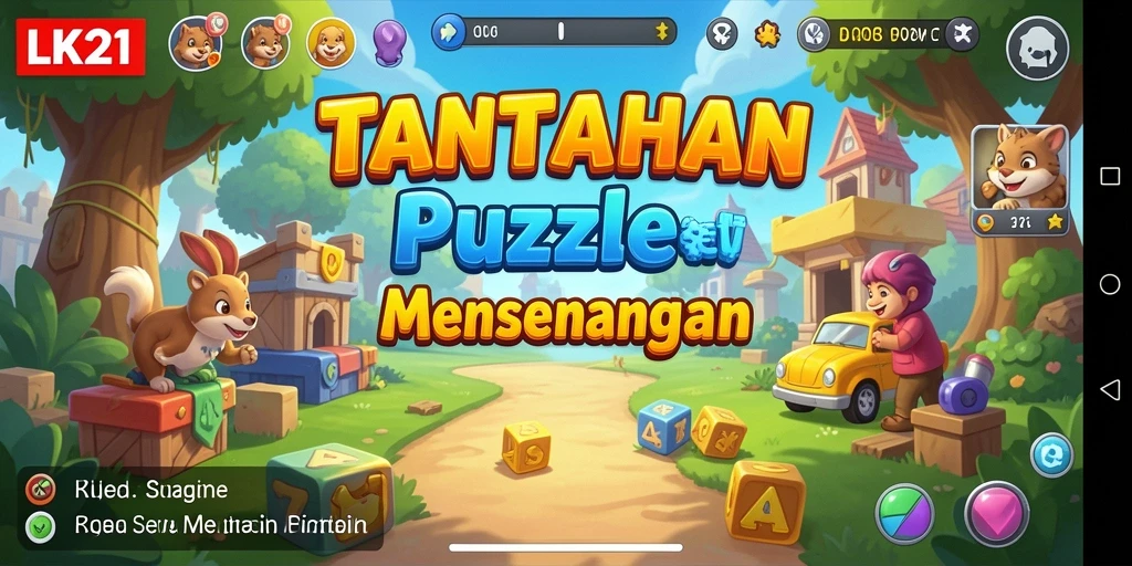 Menampilkan gameplay seru dari puzzle LK21 yang menantang.