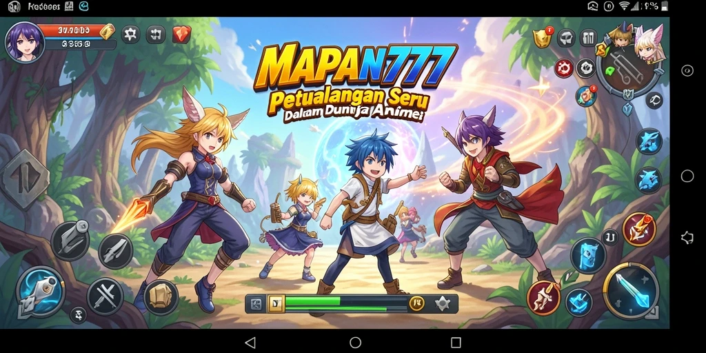 Tampilan gameplay menarik dari MAPAN777 dengan karakter anime.