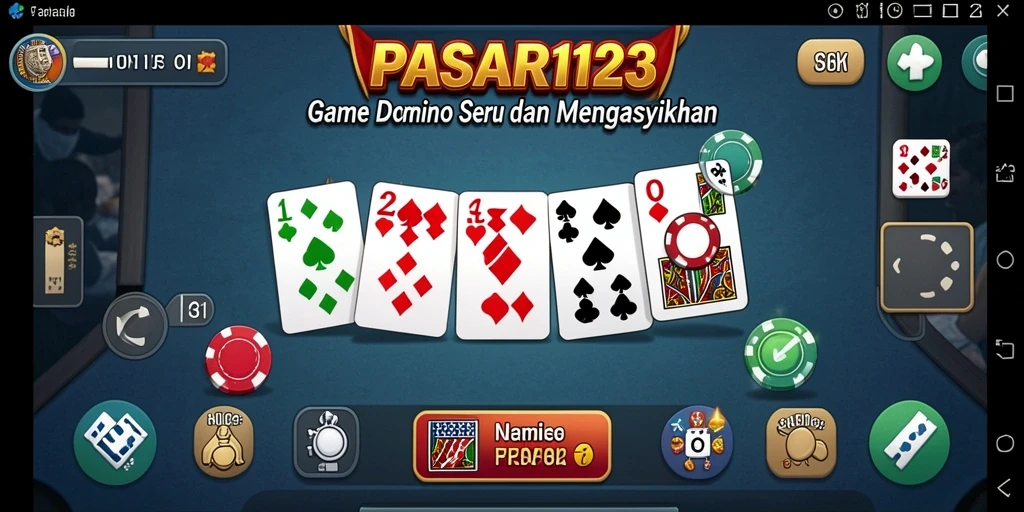 Tampilan gameplay Domino yang menarik di PASAR123.