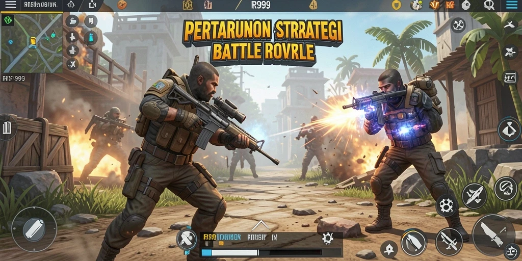 Gameplay menarik dan penuh aksi di RR999 Battle Royale.