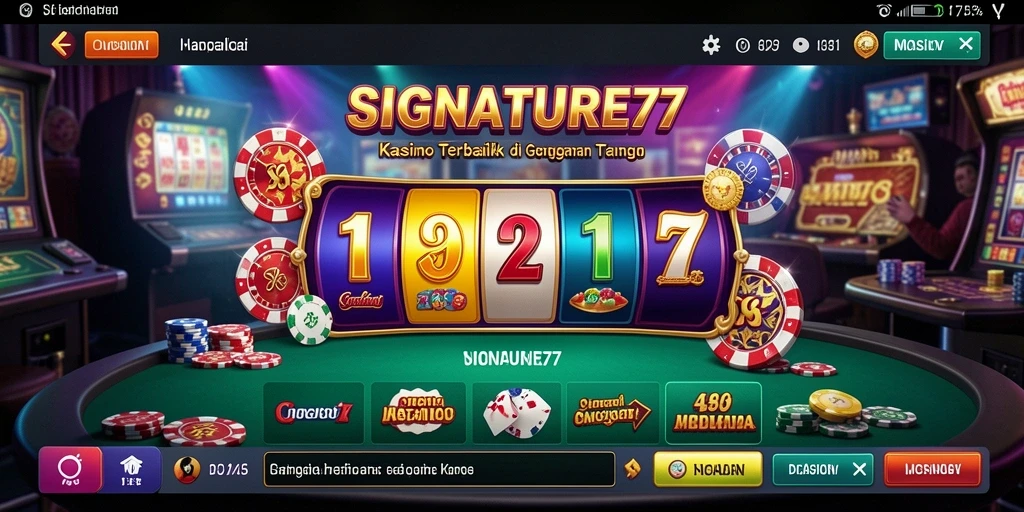 Tampilan mendebarkan gameplay Kasino dalam SIGNATURE77.