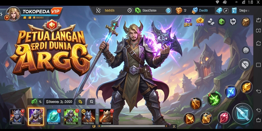 Tampilan gameplay penuh aksi di dunia fantasi TOKOPEDIAVIP.