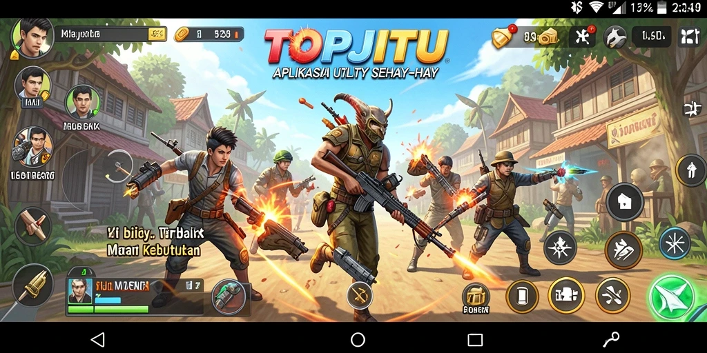 Tangkapan layar aplikasi TOPJITU menunjukkan antarmuka yang sederhana dan fungsional.