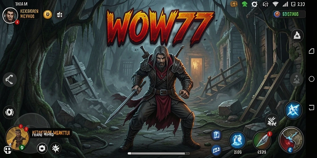 Screenshot gameplay WOW77 menampilkan suasana Horror yang mencekam.